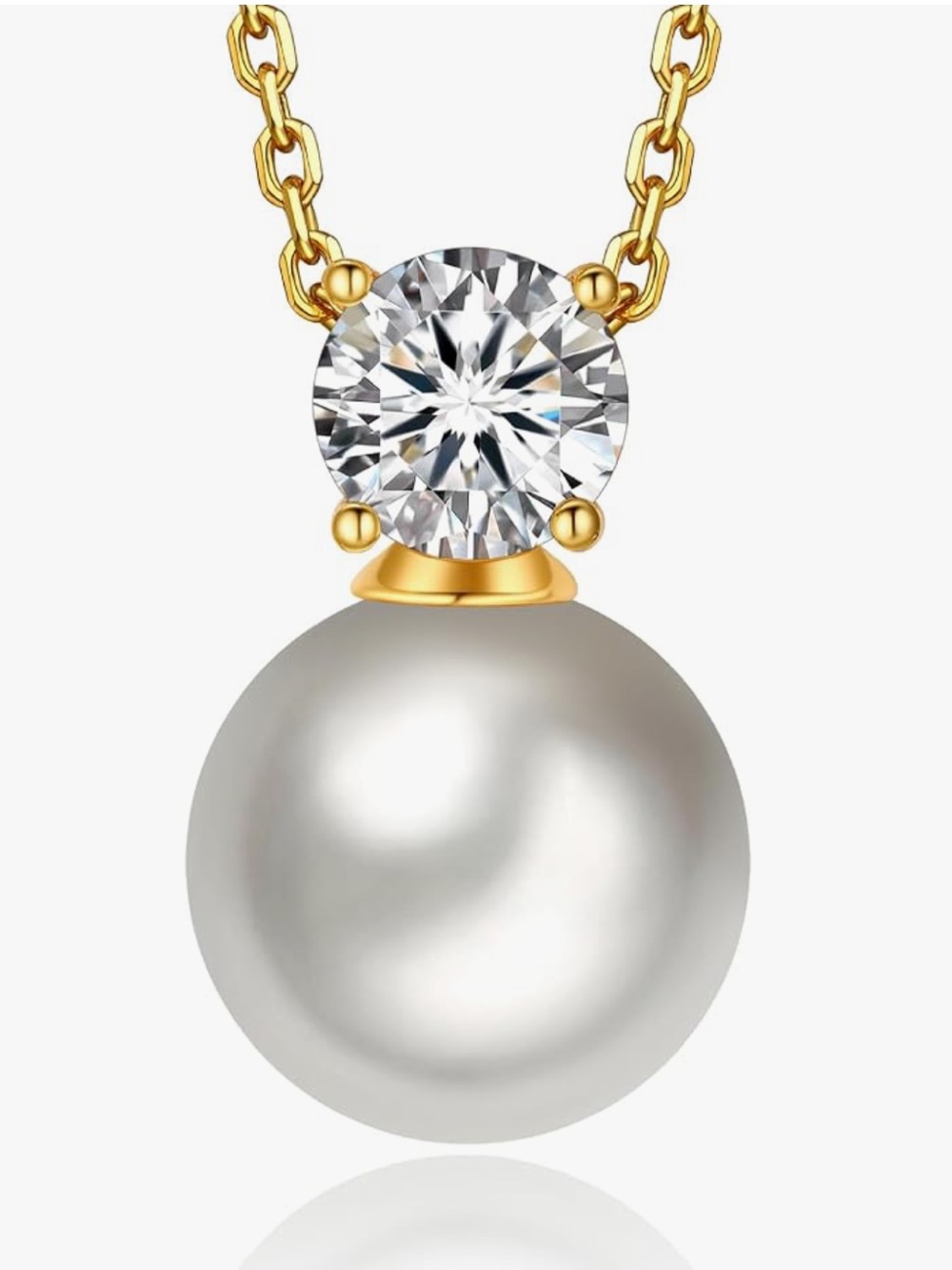 Pearl necklace 14k gold plated 935 sterling silver